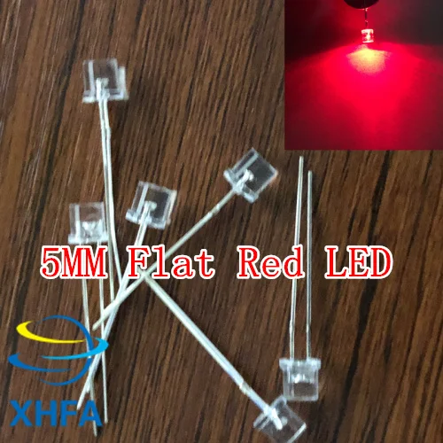 100pcs 5mm Flat top Red Wide Angle Light lamp LED ultra bright emitting
