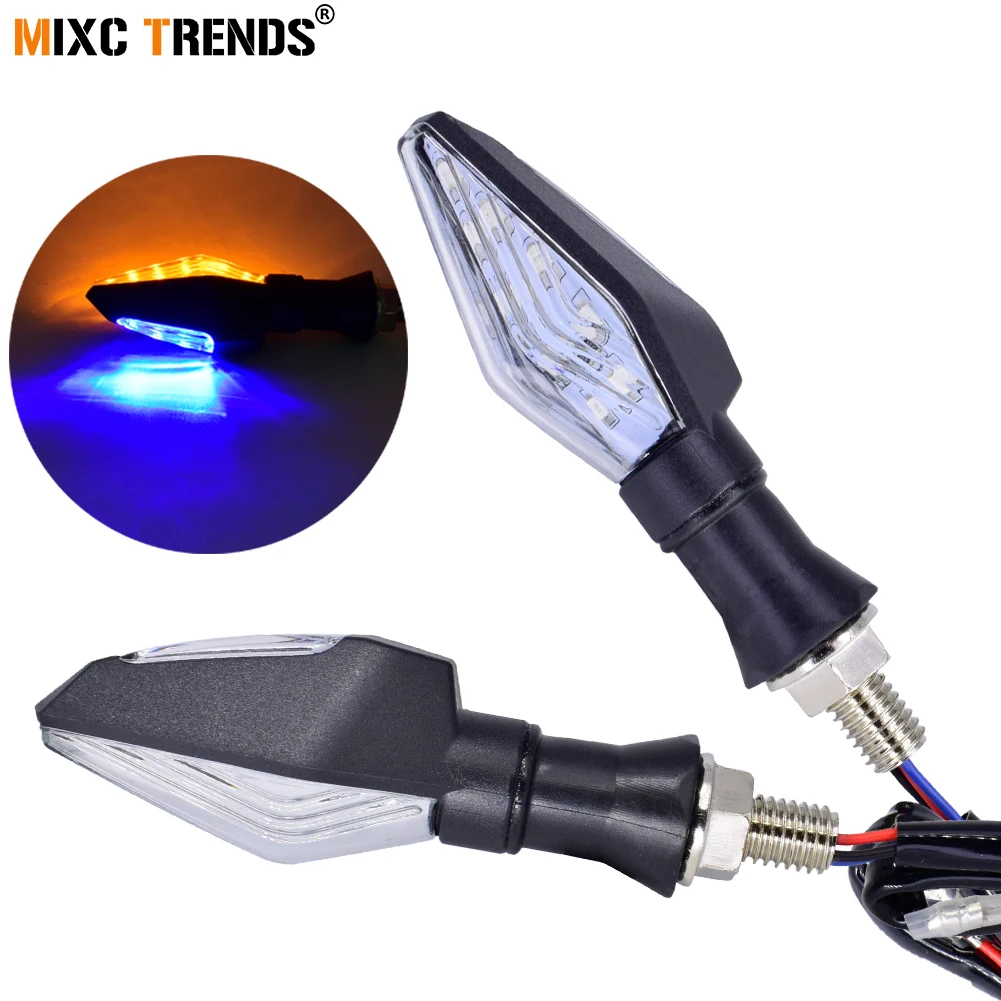 2pcs Motorcycle Turn Signal Light Indicator Amber LED Blinker Light 12V