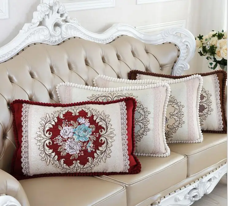 Классические европейские Чехлы для подушек, высокое качество, Прямоугольная подушка, элегантный декоративный чехол для дивана, автомобиля, чехол для подушки, домашний текстиль
