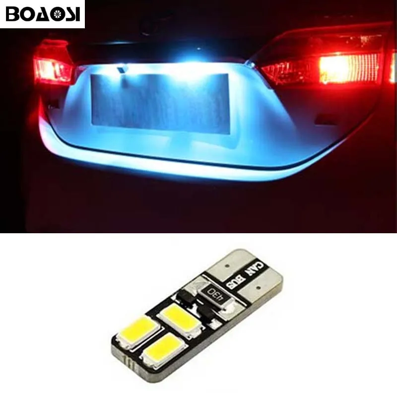 

BOAOSI 1x No Error T10 6LED 5630SMD LED License plate Lights For Opel Adam Corsa C Corsa C Combo Corsa D Astra H car accessories