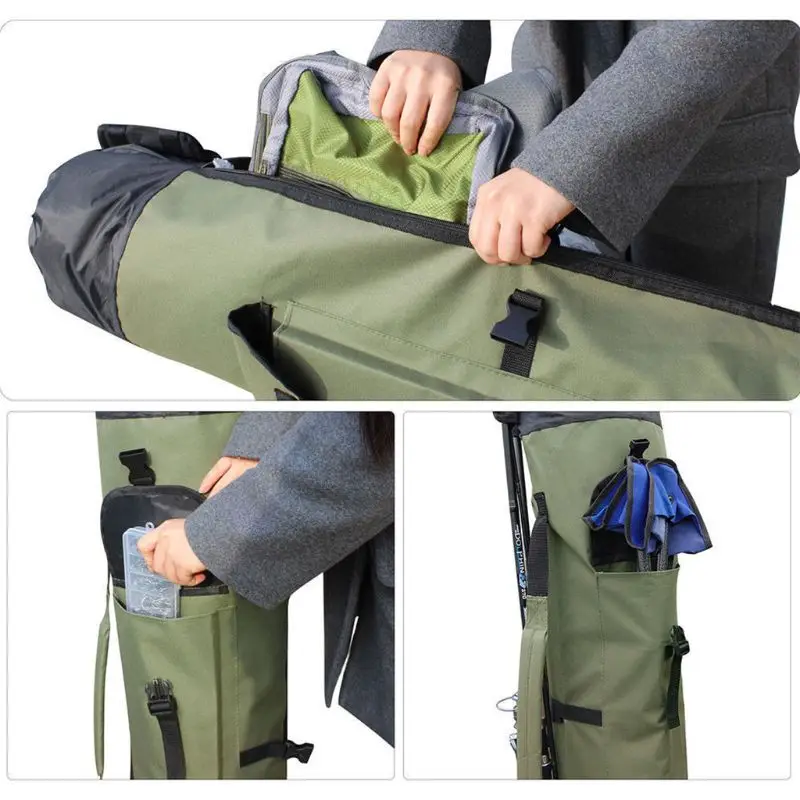 

Outdoor Fishing Bag Carrier Storage Bags Rod Pole Portable Professional Multi-functional Waterproof Oxford Fabric Large Capacity