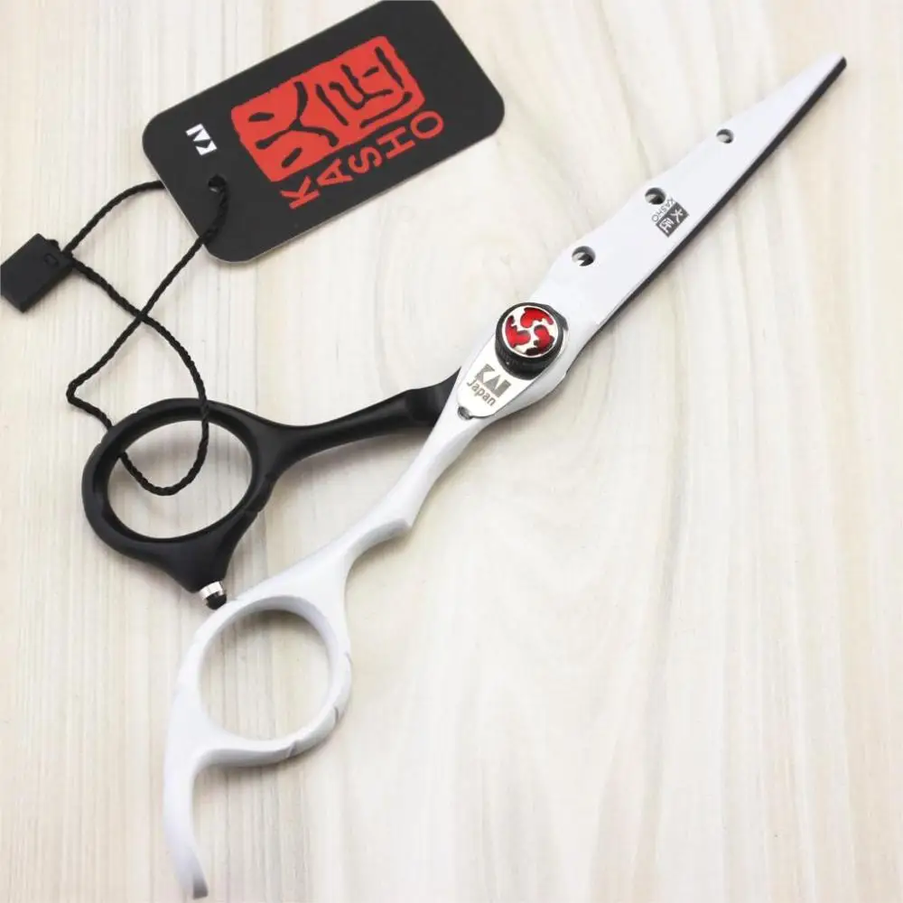 KASHO Flame screw hair cut scissors high quality,Black&white paint
