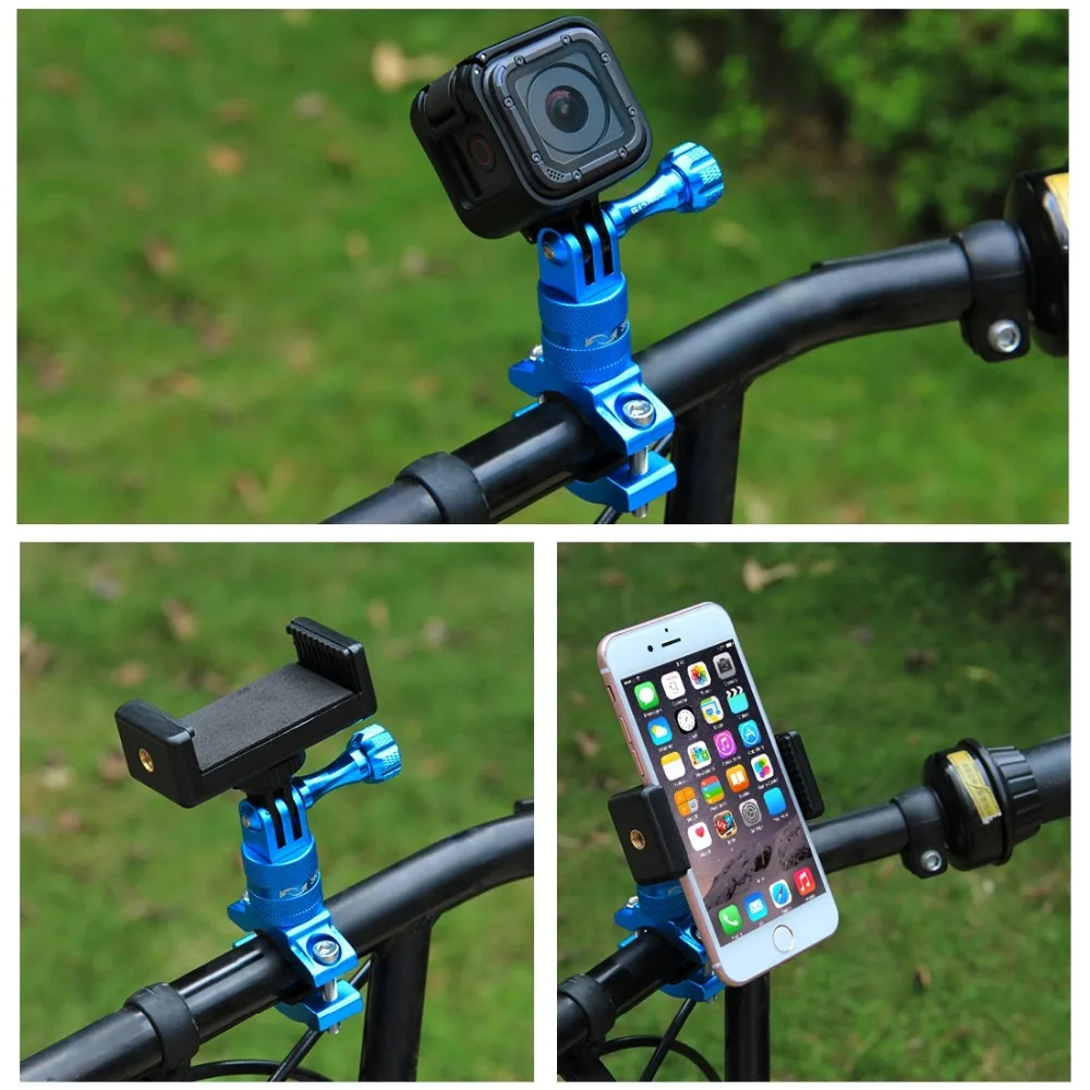 Адаптер крепление PULUZ для GoPro Hero 5 6 7 вращение на 360 градусов руль велосипеда из