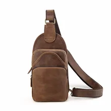 Мужской кожаный рюкзак Tiding в винтажном стиле, мужской кошелек на плечо, крутой нагрудный рюкзак, простой рюкзак 3163