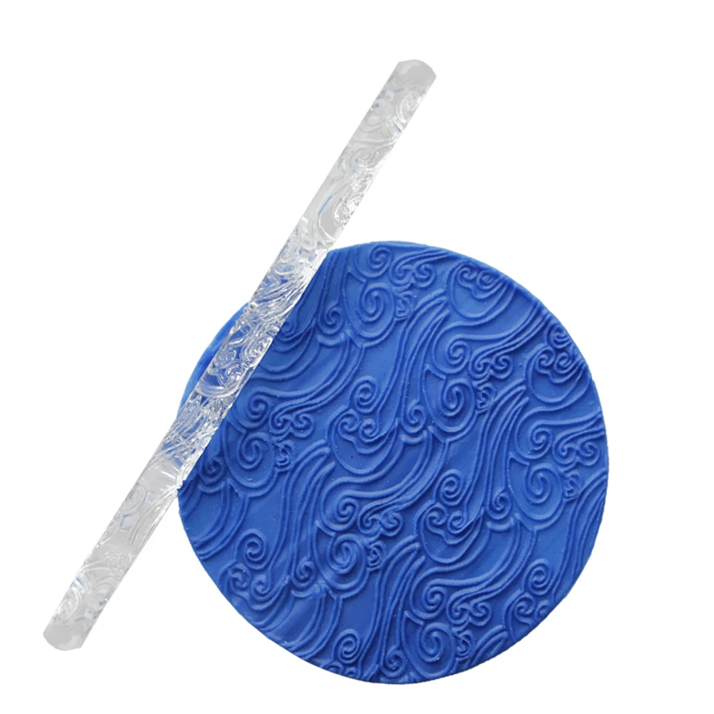 1pcs Mini Embossed Acrylic Rolling Pin Fondant Cake 1pcs Mini Embossed Acrylic Rolling Pin Fondant Cake
