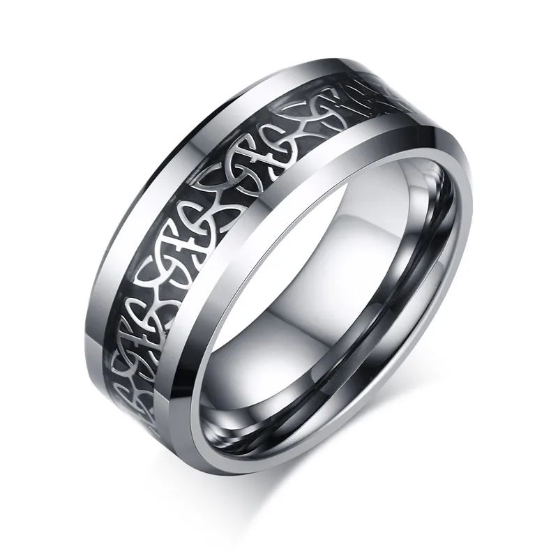 Mprainbow обручальные кольца из углеродного волокна, инкрустированное кельтским узлом, обручальное кольцо для него и ее подарка, ювелирные изделия для влюбленных 6 мм/8 мм - Цвет основного камня: TCR029M