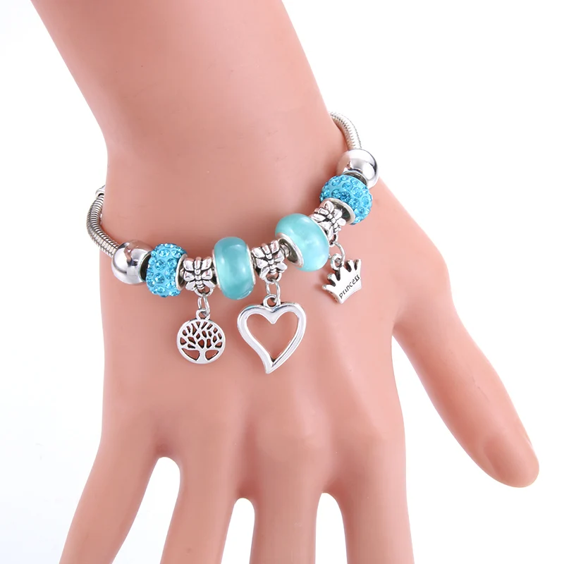 Bangle Bracelet Charm 6 Colors Metal Lobster Buckle Snake Chain Beaded For Women Summer