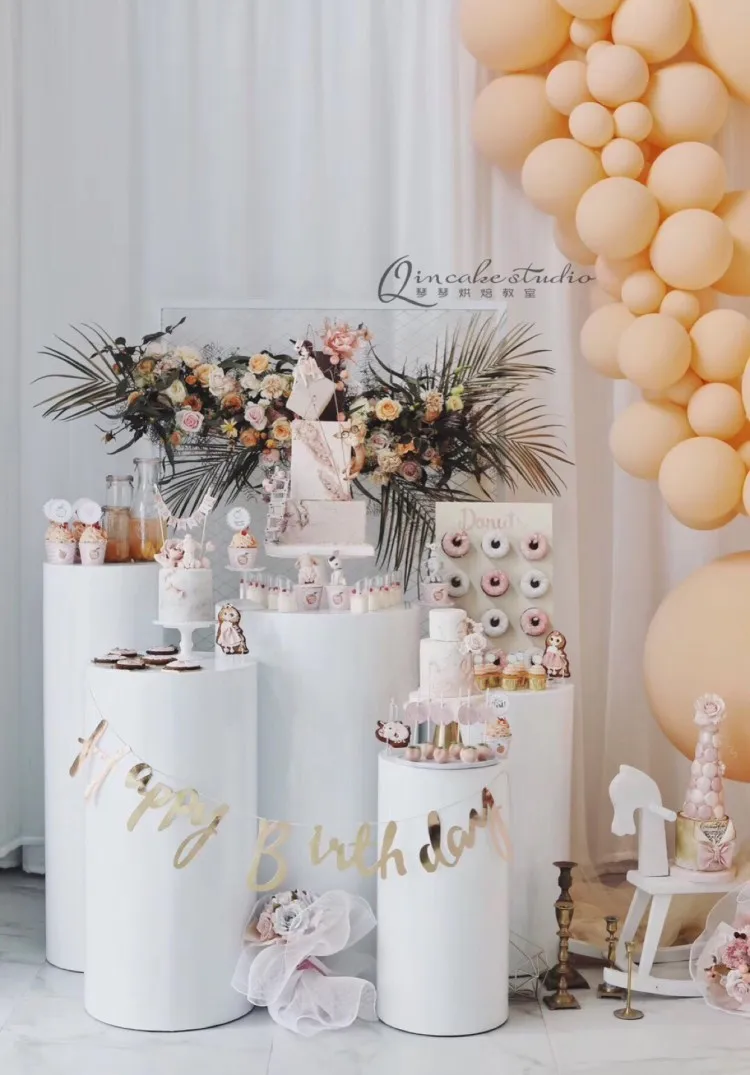 lastest Party flower stand cake candy display metal rack wedding round table cylinder Pillar columns