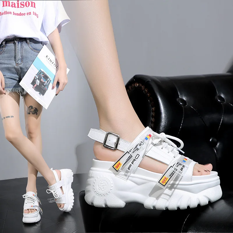 

Thick Bottom Muffin Sandals Woman 8cm Increase Beach Sandals Woman