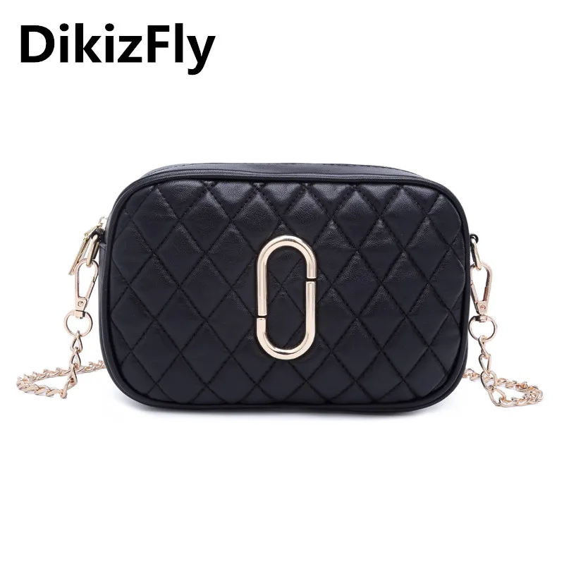 

DikizFly Small Diamond Lattice Messenger Bags Fashion Handbag Ladies Soft Luxury Women Bag Chains Shoulder Bags Bolos Mujer Sac