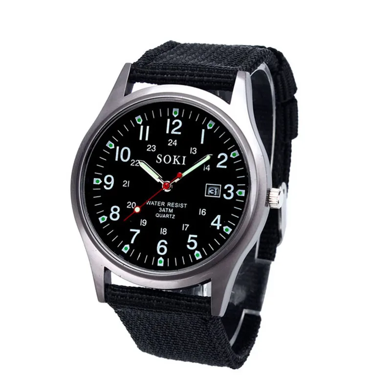 

Life Waterproof Luxury Brand Fashion Mens Analog Hour Hook Buckle Canvas Strap Calendar Quartz Watches Relogio Masculino