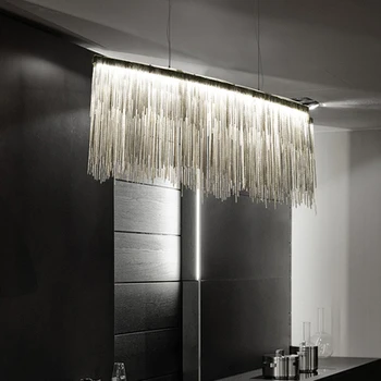 

Modern designer Nordic tassel restaurant luxury chandeliers hotel engineering chain living room art hanging lights