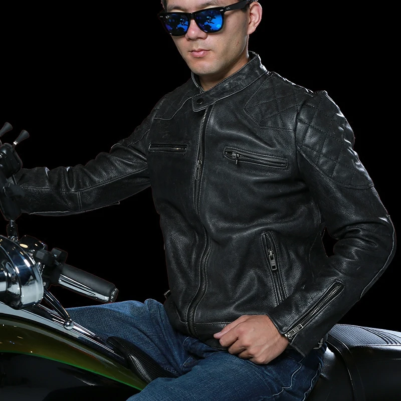 Flash Sale men's suede leather coat mens sheep leather vintage rider jacket 1507