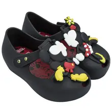 Новинка; брендовая Летняя обувь Melissa Mini Twins mouse с рисунком животных; прозрачная обувь; сандалии для девочек; нескользящие детские сандалии для малышей