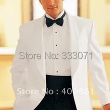 Блейзер Masculino смокинги для жениха белое пальто черные брюки Лучший человек Свадебный для шафера мужские формальные костюмы куртка+ брюки+ галстук+ пояс