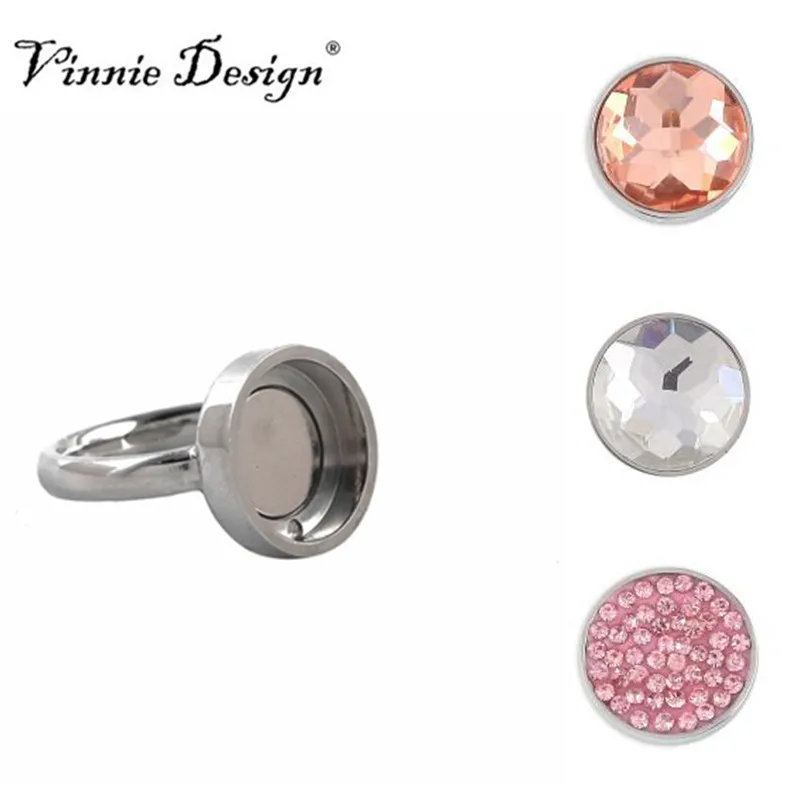 Vinnie Design joyería Carpe Diem cambio anillo con 3 unids moneda magnética intercambiable Tamaño 7 #8 #9 #