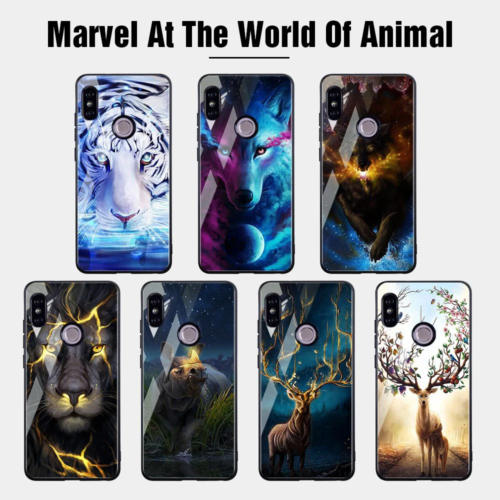TOMKAS Glass Case On For Xiaomi Redmi 5 Plus Note 5 Pro 4X Animal Cover Case For Xiaomi Mi A1 8 Redmi Note 4X 5 Global TPU Cases TOMKAS Glass Case On For Xiaomi Redmi 5 Plus Note 5 Pro 4X Animal Cover Case For Xiaomi Mi A1 8 Redmi Note 4X 5 Global TPU Cases
