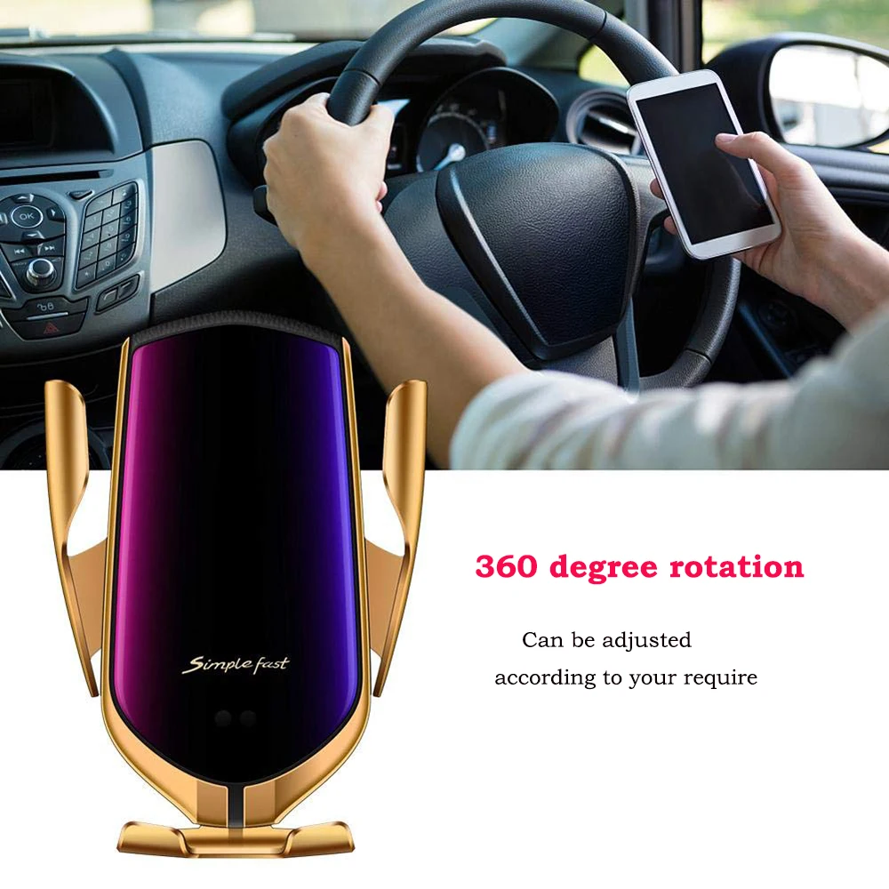 012R1 Automatic Clamp Car Wireless Charger 10W Quick Charge Mount 