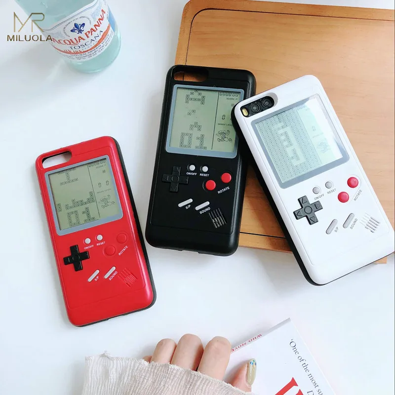 

MLR Retro GB Gameboy Tetris Phone Cases for Xiaomi Mi6 Soft TPU Can Play Blokus Game Console Back Cover For Xiaomi 6