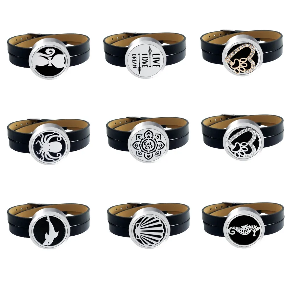 ZP-BS504-0 Diffuser Leather Locket Bracelet-8