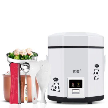 

Multi-use Electric Skillet Mini Portable Hot Pot Noodles Rice Cooker with Non-stick Liner 1.2L Best Rice Cooker White