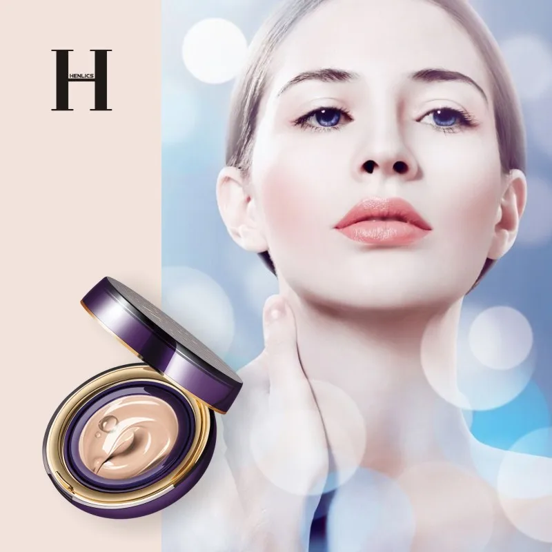 HENLICS Sunscreen Bouncing Cushion BB Cream Concealer Moisturizing Foundation Whitening Face Cosmetics 2 in 1  Makeup Set