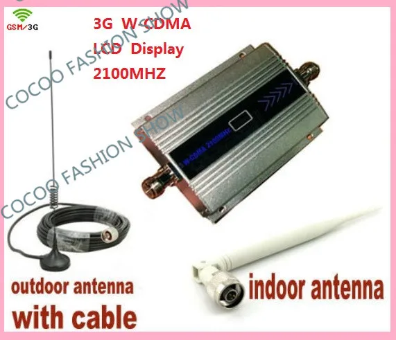 

LCD Display Mini W-CDMA 2100Mhz 3G Mobile Signal Booster Repeater WCDMA Cell Phone Amplifier + Antenna
