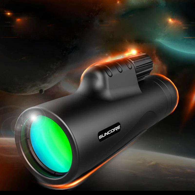 Монокулярный телескоп SUNCORE 10X42/12X42 высокомощный монокулярный прицел со штативом водонепроницаемый BAK4 призма FMC объектив для охоты