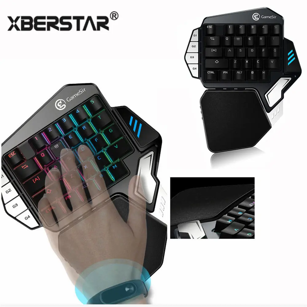 

New GameSir Z1 Mobile Gamepad Controller Gaming Keypad for PUBG FPS Mobile games One-handed Green switch keyboard/BattleDock