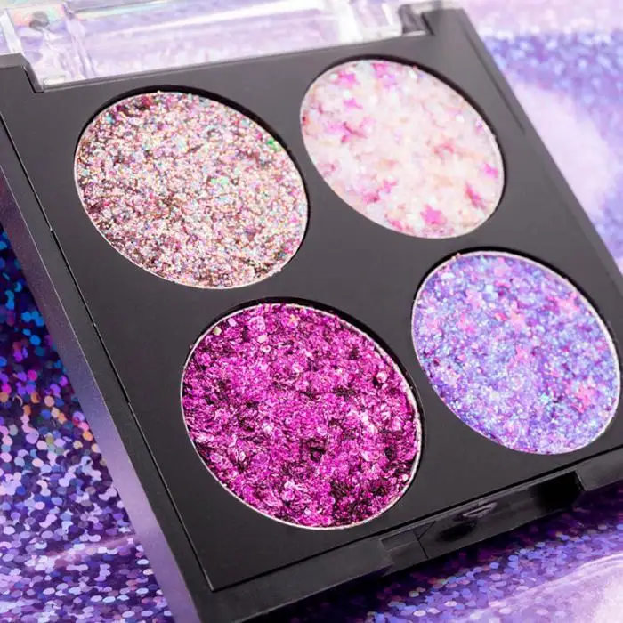 Eyeshadow Palette 4 Colors Sequin Long Lasting Makeup Cosmetic Portable for Women NShopping