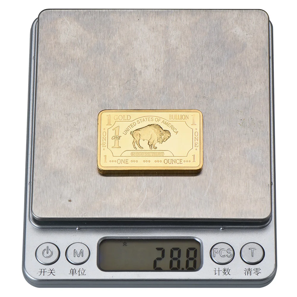 WR 999 Gold One Troy unce Atlantis Mint 24k чистое золото буйвол слиток бар с бесплатной капсулой 5 шт