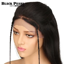 Черные перламутровые кружевные передние человеческие волосы парики бразильские Remy прямые 4x4 парик их натуральных волос парики для черных женщин