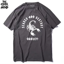 COOLMIND QI0111A хлопковые повседневные мужские футболки Скорпион, модные мужские футболки с коротким рукавом, мужские футболки, топы, мужские футболки
