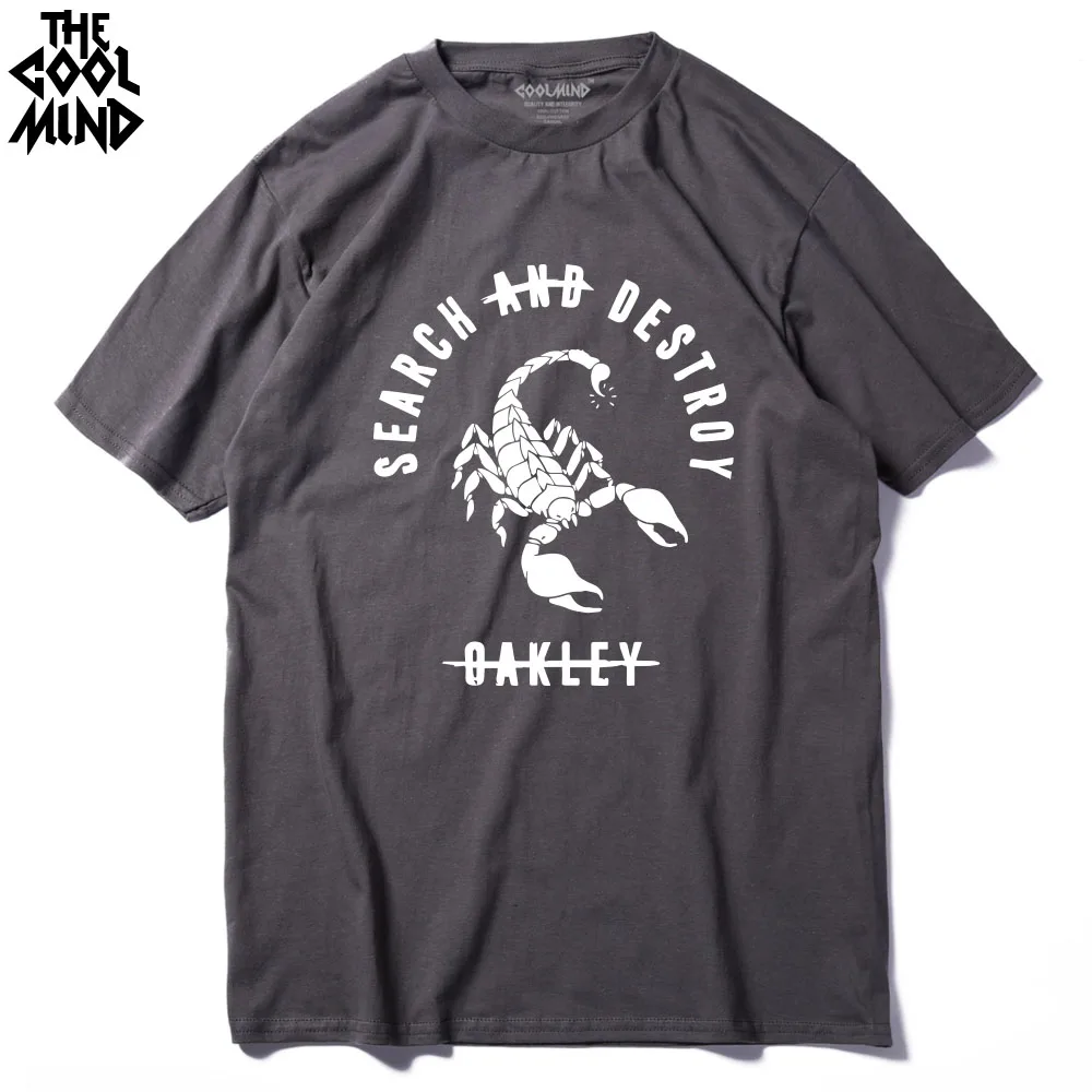 

COOLMIND QI0111A cotton casual Scorpion men t shirts fashion short sleeve men tshirt men's tee shirts tops men T-shirt