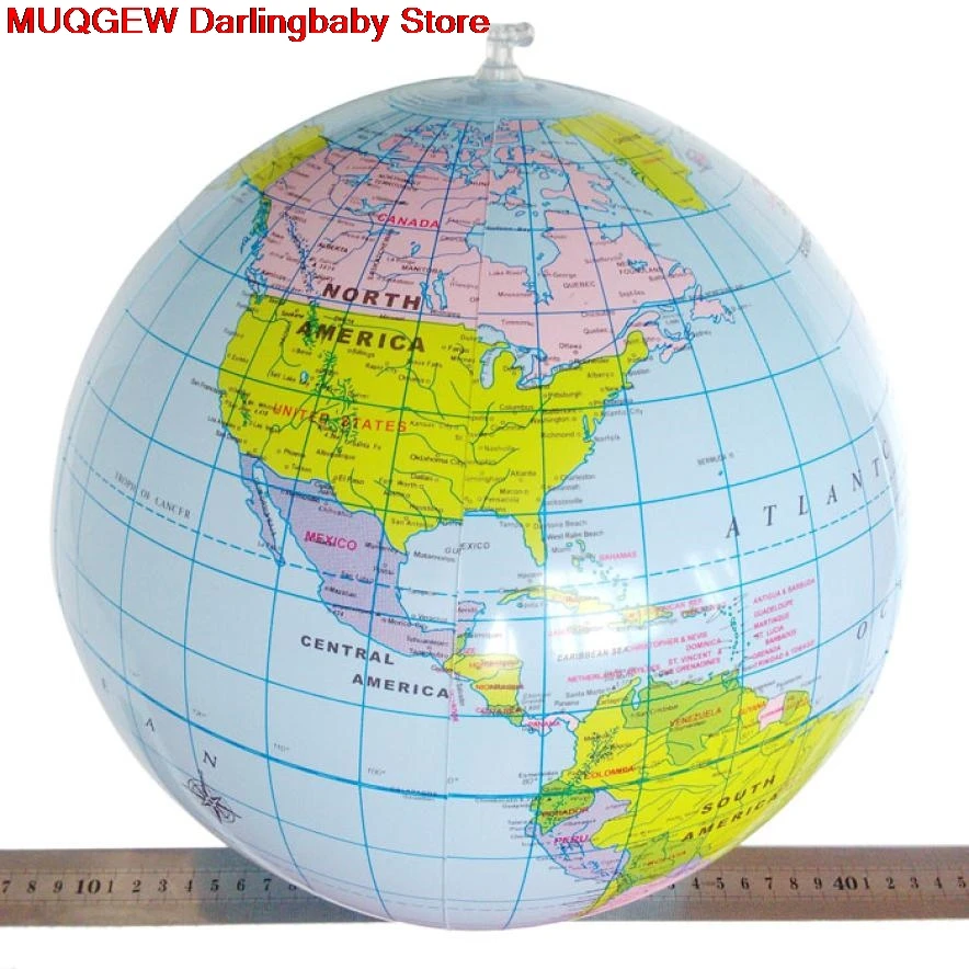 

40 CM Inflatable World Globe Teach Education Geography Toy Map Balloon Beach Ball Outdoor Fun Sports Interesting Funny Gadgets