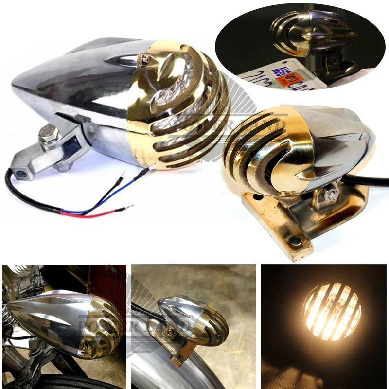 Chrome Old School Bullet Motorcycle 4.5"Invader Torpedo Headlight