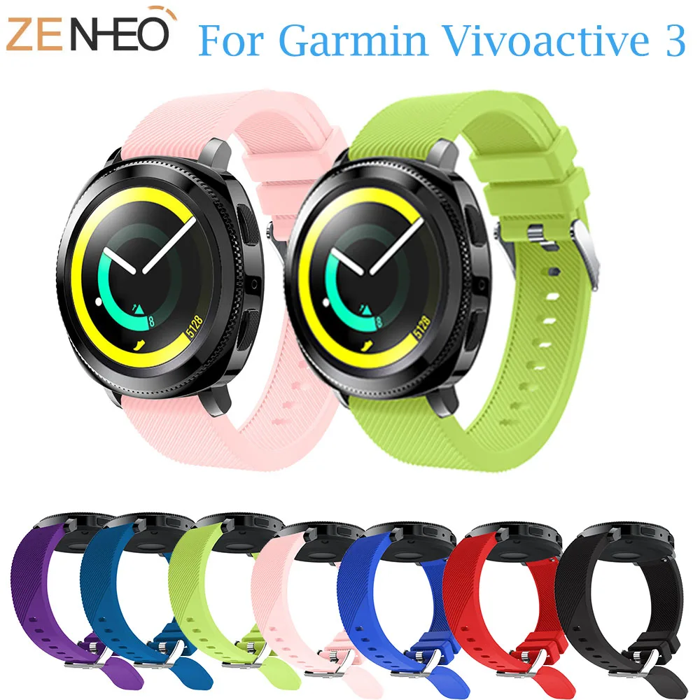 20 мм ремешок для Amazift Bip Garmin Vivoactive 3/645 силиконовый резиновый на запястье Samsung Gear S2