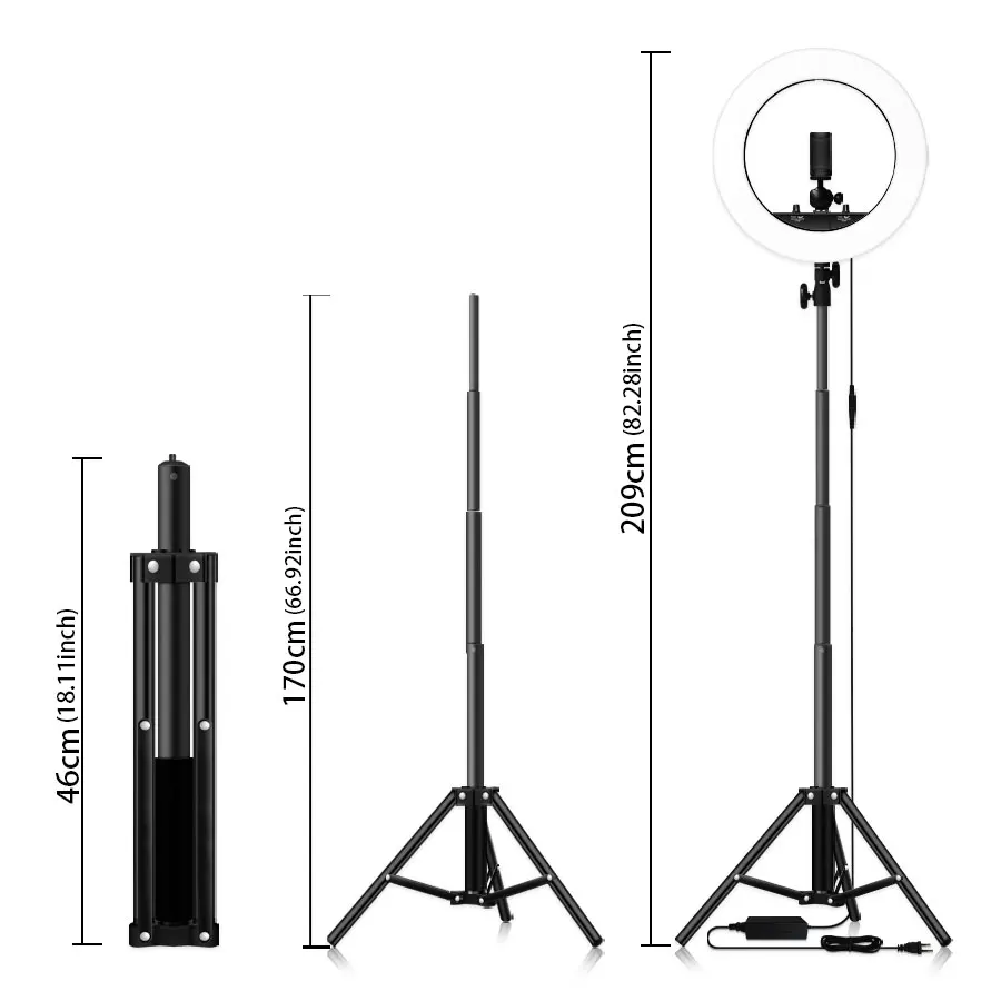 Фотостудия камера телефон видео 14 дюймов 55 Вт 240 шт светодиодный кольцевой светильник 5500K фотография регулируемое кольцо лампа с 200 см штатив