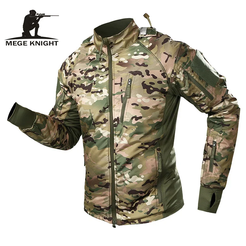 MEGE Men's Waterproof Military Tactical Jacket Men Warm Windbreaker Bomber Jacket Camouflage Hooded Coat US Army chaqueta hombre - Цвет: CP