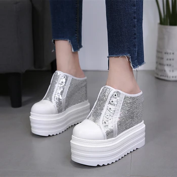 

Women's Summer Fashion Outside Wear 15cm Wedges High Heel Leisure Platform Bling Bling Shoes