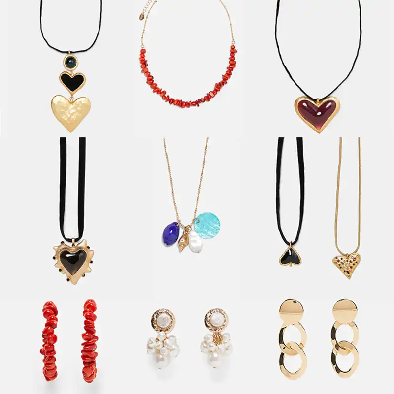 con diseño de círculos en Martillado M... Declaración Collar Corto de Moda de Joyería