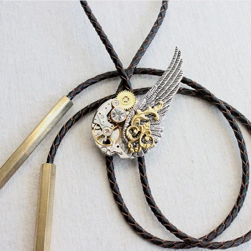 

Western Cowboy Bronze Watch Movement Bolo Tie Rodeo Dance Bola Tie Necktie