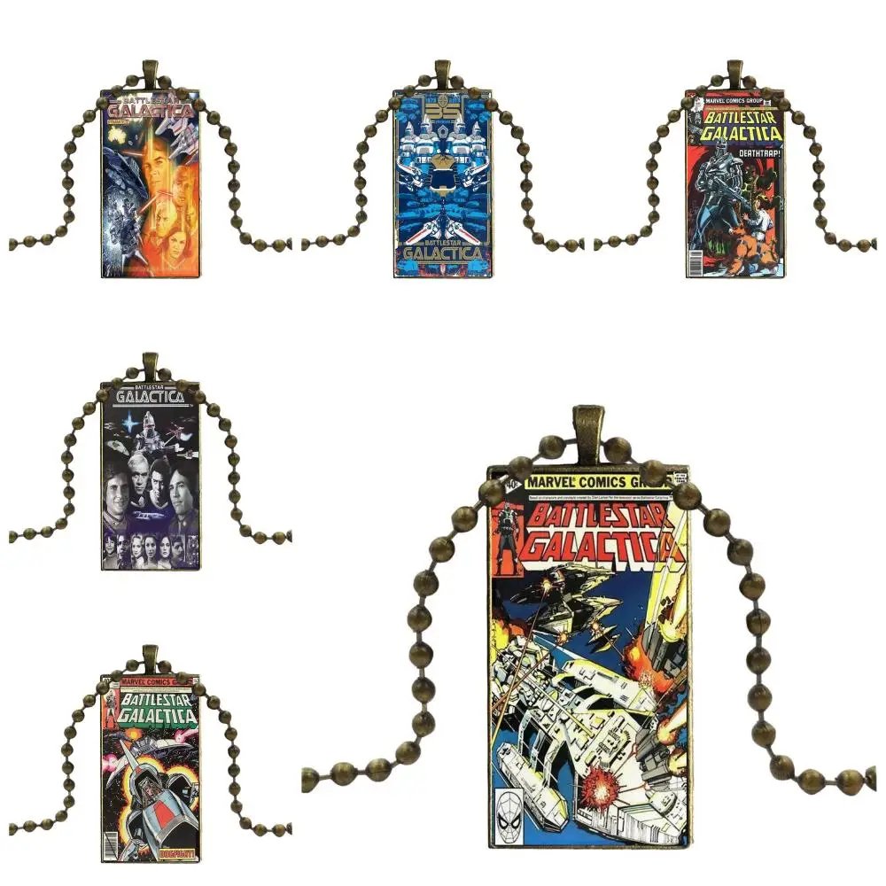 

Battlestar Galactica Poster For Women Kids Gift Fashion Glass Cabochon Pendant Rectangle Necklace Choker Necklace Jewelry