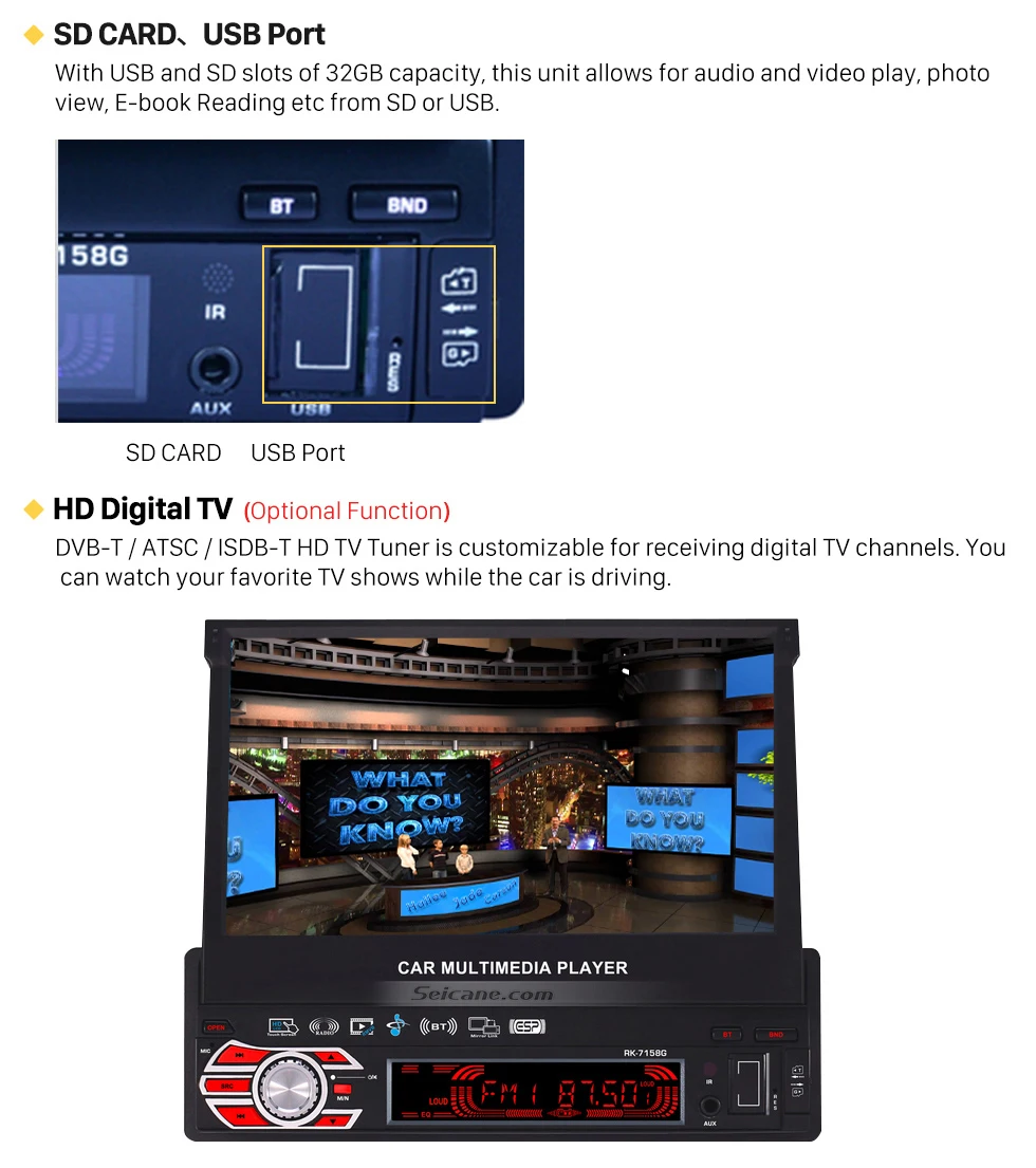 Perfect Seicane 1 Din 7 inch Universal Car Radio GPS Navigation Support DVD Player Canbus AUX Bluetooth 12 Perfect Seicane 1 Din 7 inch Universal Car Radio GPS Navigation Support DVD Player Canbus AUX Bluetooth 12