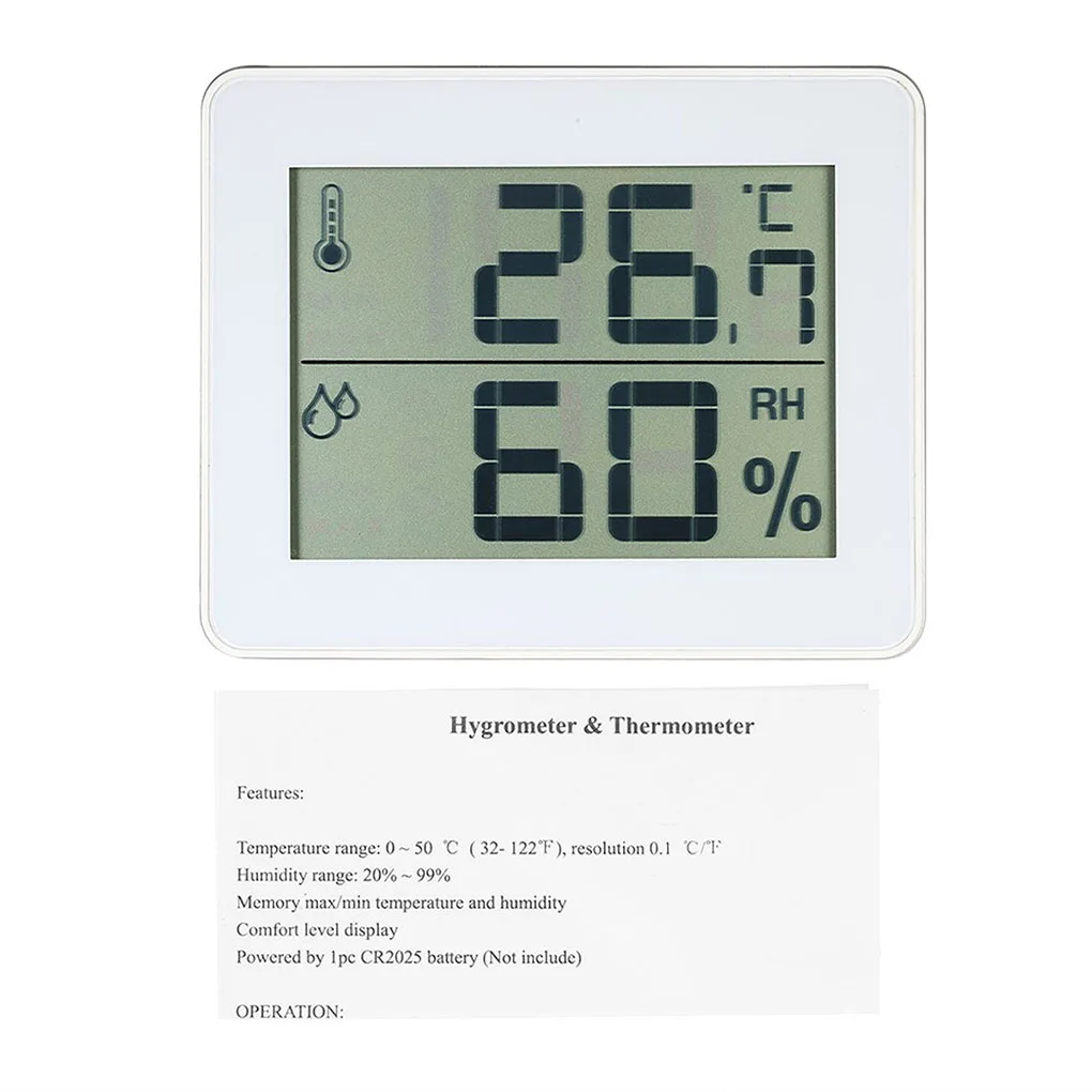 Desk Digital Display Temperature Humidity Meter Office Home Indoor