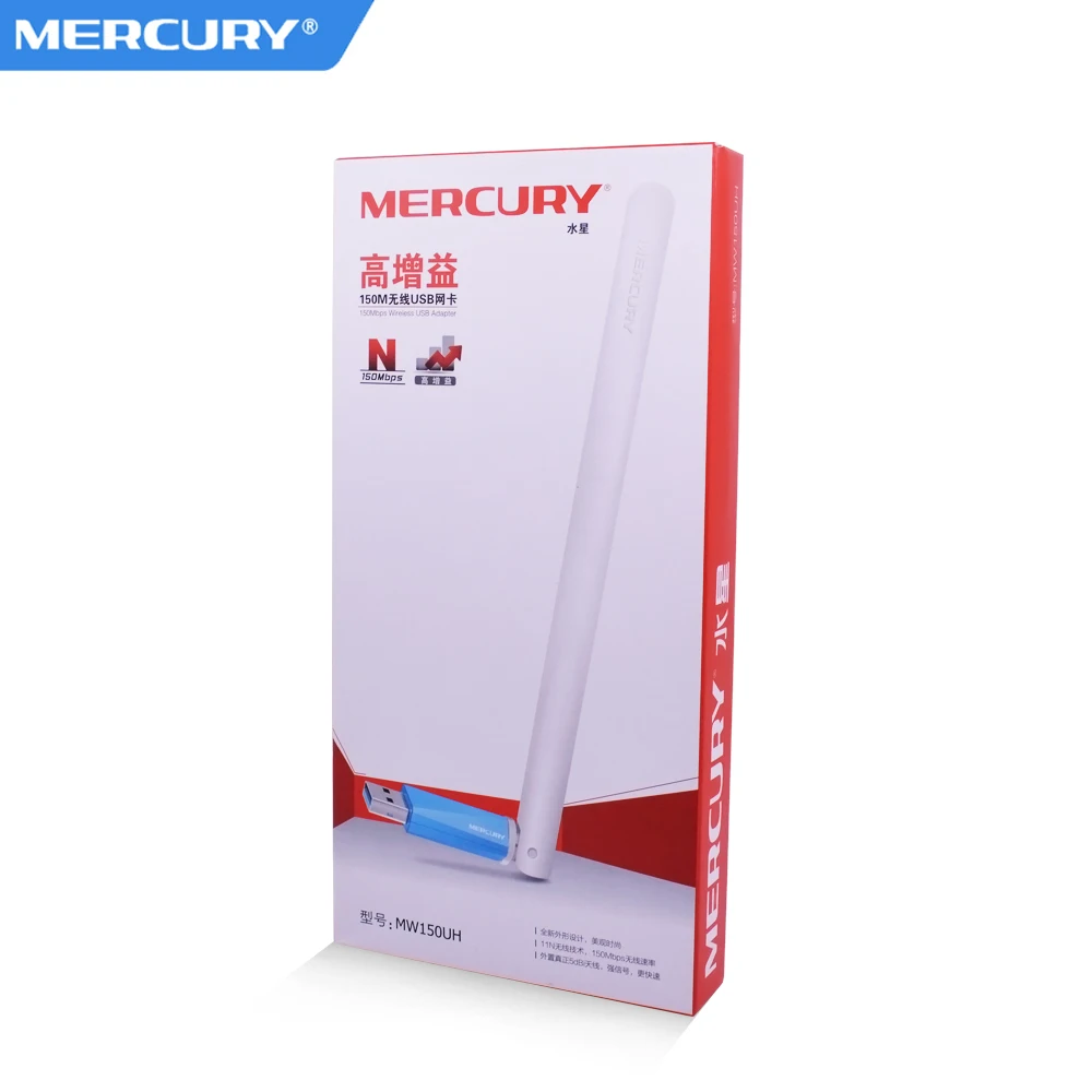 

Mercury 150Mbps Wireless Network Card External USB WiFi Adapter 5dbi Antenna Wi-Fi Receiver Soft AP 802.11n for Desktop Laptop