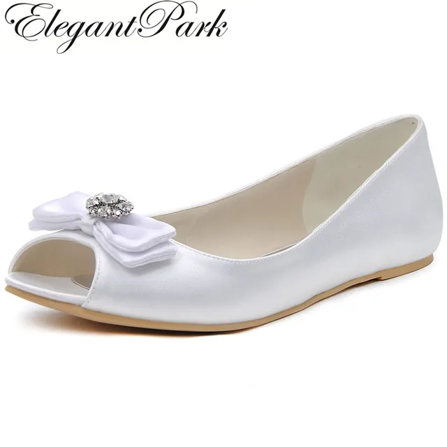 elegant woman wedding flats ep11102 white ivory ladies shoes plus women s size 12 shoes