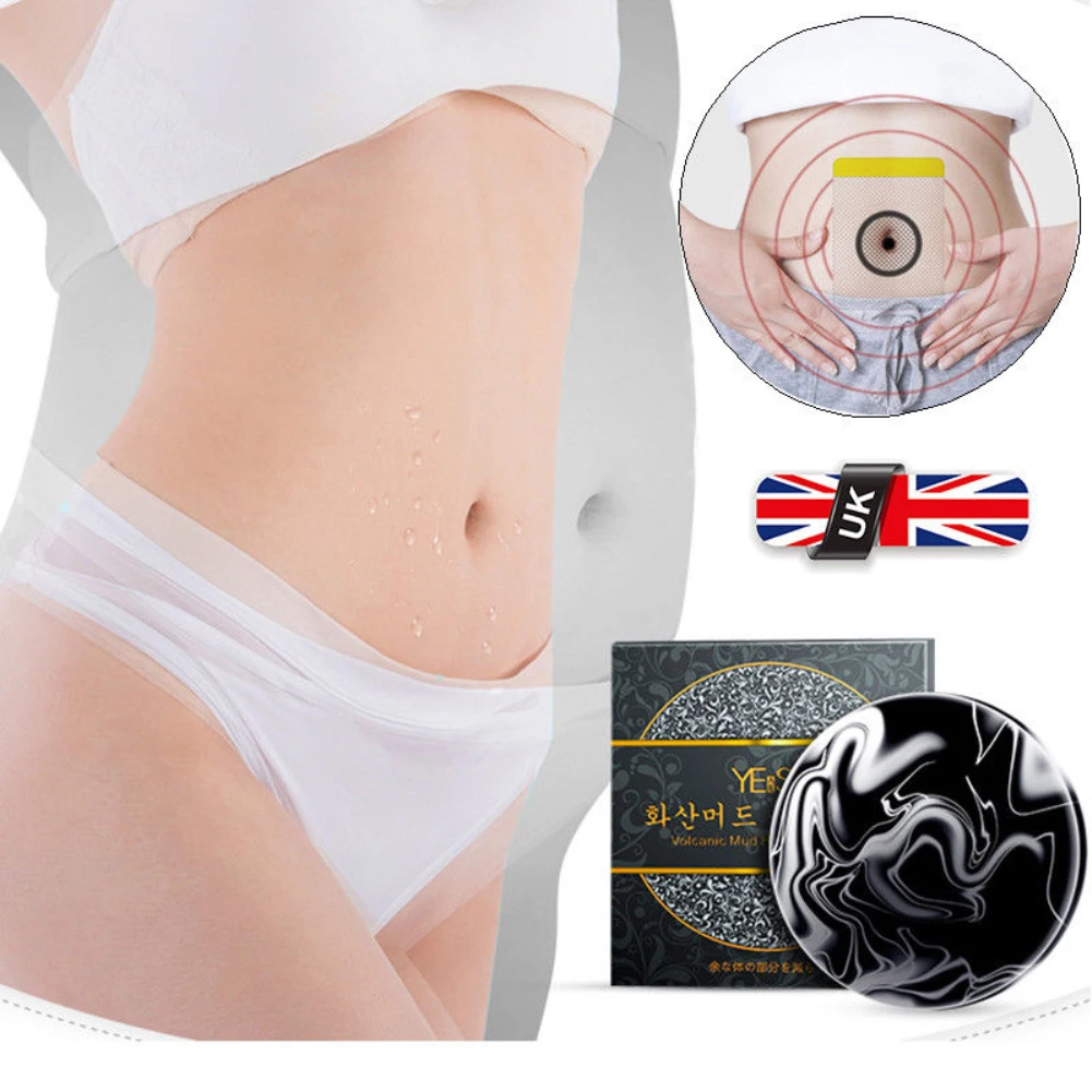 

Magic Volcanic Mud Slimming Soap with 5 x Navel Sticker Fat Burning Losing Weight Handmade Soap Body Clean Anti-cellulite TSLM2