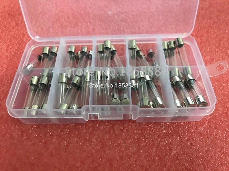 

100pcs 5*20 Fast-blow Glass Tube Fuses Quick Blow Car Glass Tube Fuses Assorted Kit with Box Assortment Kit