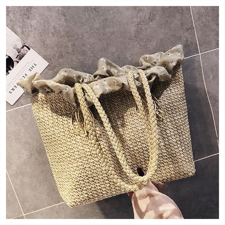 Più A Borsa A Estate Disegno Capacità Di Grande Paglia Tote Donne c Waiguy889 d Moda Nuovo Tracolla Casuale Dell'annata b Delle zw4dzY